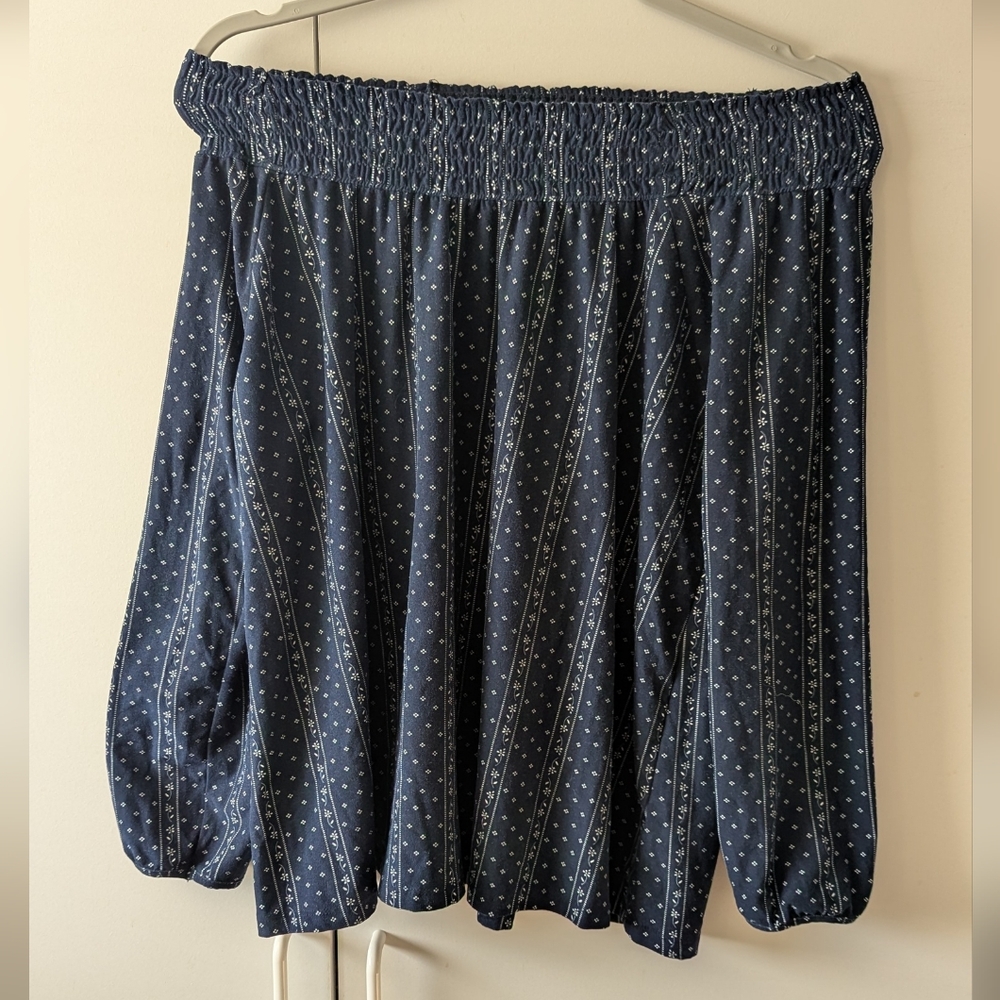 Navy Blue Polka Dot Skirt